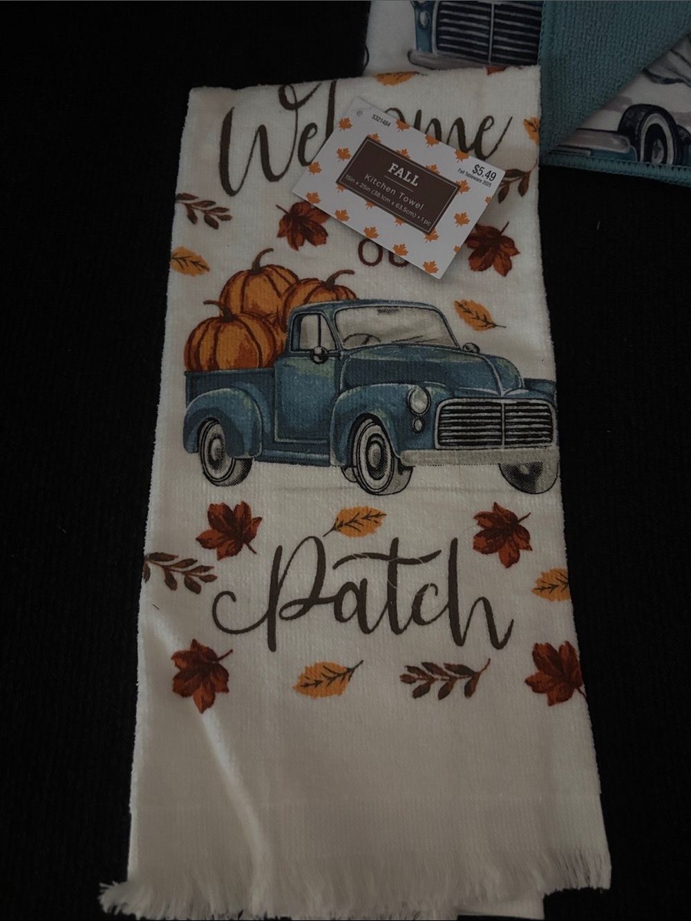Fall drying mat with matching kitchen towels - Picture 2 of 5